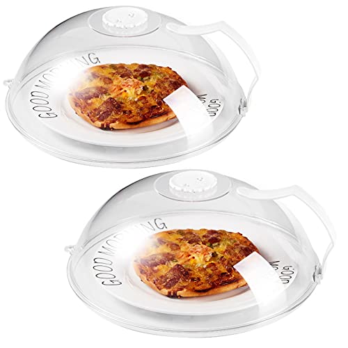 2 Pack Large Microwave Splatter Cover, Transparent Cover, Microwave Plate  Cover Lid with Handle and Adjustable Steam Vents Holes Keeps Microwave Oven  Clean 