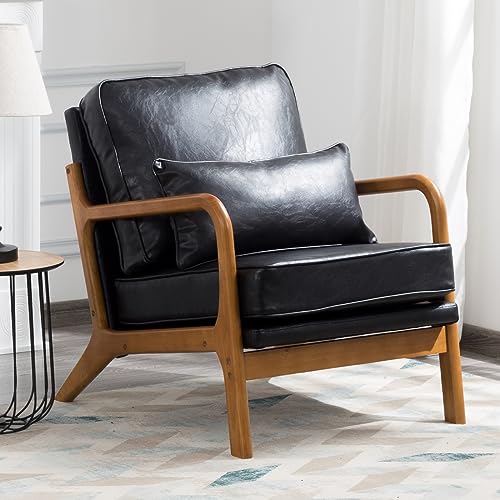 Mid-Century Modern Upholstered Single Reading Armchair