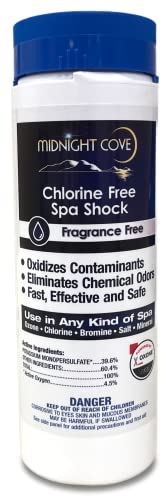 Midnight Cove Chlorine Free SPA Shock- Instantly ELIMINATES CONTAMINANTS in SPAS & HOT TUBS- BOOSTS Chlorine OR Bromine Performance-Shock and SOAK in 15 Minutes- ELIMINATES Chemical Odors- 2 LB JAR
