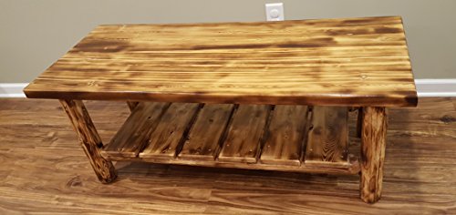 Midwest Log Furniture - Torched Cedar Log Coffee Table