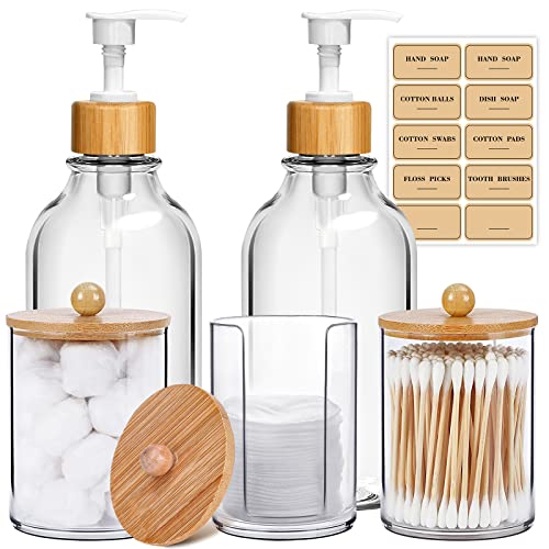 MIERTING Bamboo Bathroom Accessories Set