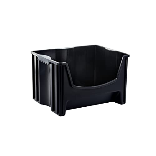 IRIS USA 8Pack Large Stackable Open Front Storage Organizer Basket Bin for  Pantry, Black