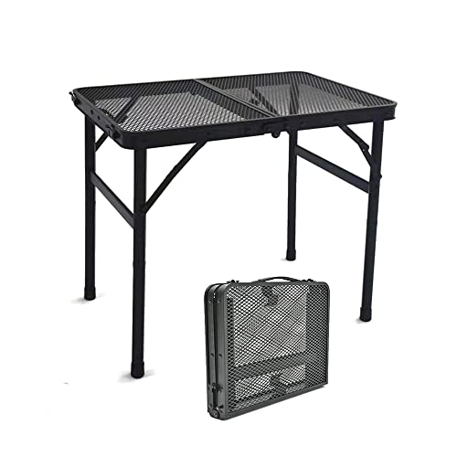 Folding Grill Table with Adjustable Height for Picnics and Camping
