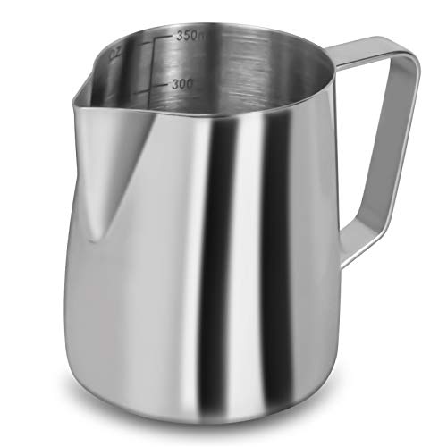 Saiveina 12oz Stainless Steel Milk Frother Steamer Cup