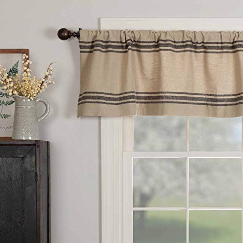 Mill House Stripe Black Valance Curtain