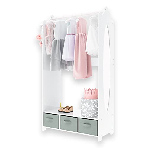 Milliard Kids Dress Up Storage: Armoire Closet Organizer (White)