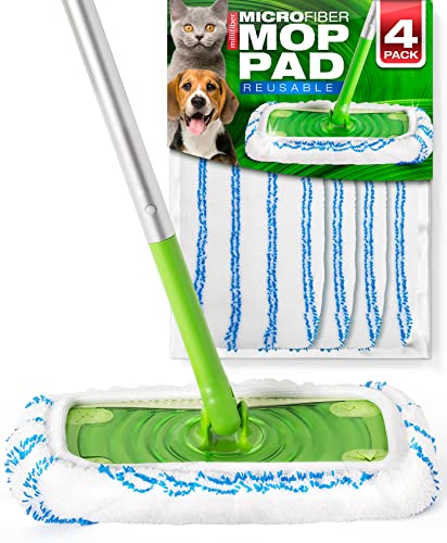 KEEPOW Reusable XL Mop Pads Compatible for Swiffer XL Sweeper X-Large Dry  Sweeping Cloths Wet Mopping Cloths Washable Microfiber XL Wet Pads Refills  for Surface/Hardwood Floor Cleaning 4 Pack