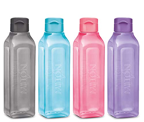 MILTON 17oz Square Juice Box 4 Set - Leak Proof Reusable Water Bottles