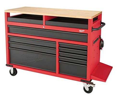 Milwaukee 52-Inch Mobile Work Bench with Wood Top Toolbox