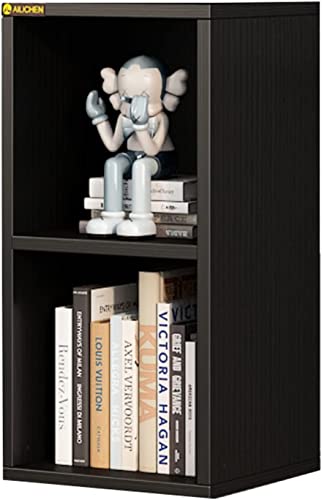 MIN WIN 2-Tier Wooden Cube Storage Bookshelf - Black