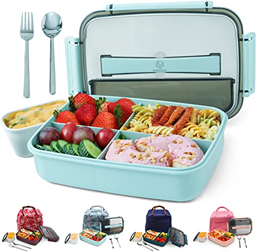 Bentoheaven Premium Bento Box Adult Lunch Box with Compartments for Women &  Men, Set of Utensil