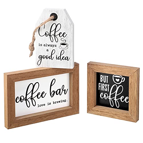 Mini Chocolate Wooden Signs for Coffee Bar Decor