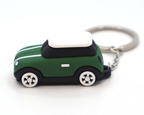 MINI Cooper Keychain with Green Silicone Model