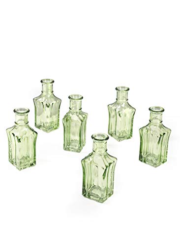 Mini Green Glass EAU de Vie Square Bud Vase