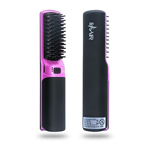 Mini Hair Straightener Brush with Anti-Scald Feature