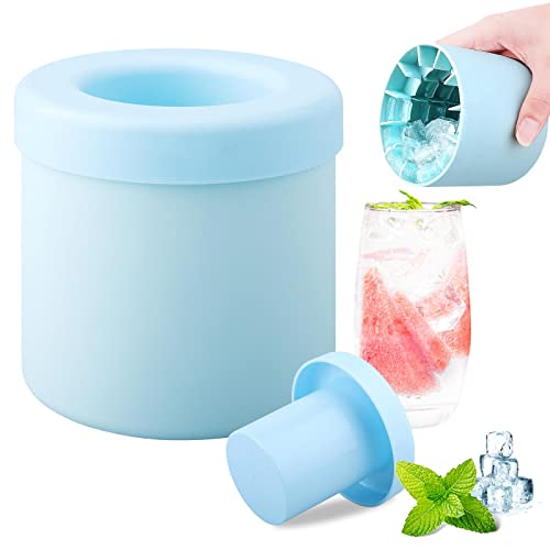 DOXISHRUKY Small Ice Maker Cup with Lid, Easy-Release, 60 Ice Cubes