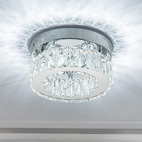 Mini Modern Crystal Chandeliers Flush Mount Ceiling Light Fixture
