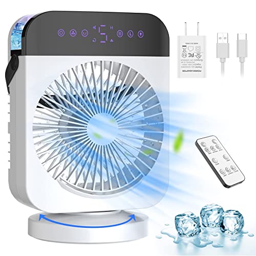 Mini Personal Evaporative Air Cooler with 4 Speeds and Remote Control