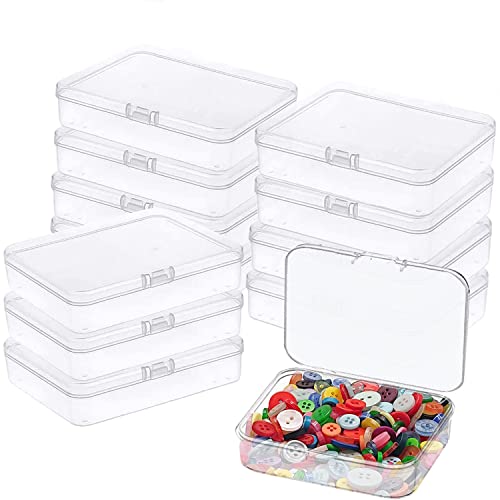Wotermly 20 Pcs Small Plastic Boxes Mini Square Plastic Clear Storage  Containers