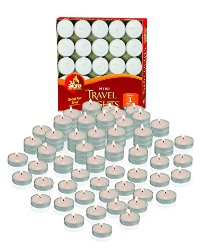Ner Mitzvah White Unscented Tea Light Candles - 50 Pack