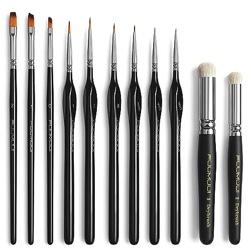 Miniature Paint Brushes with Dry Brush Set