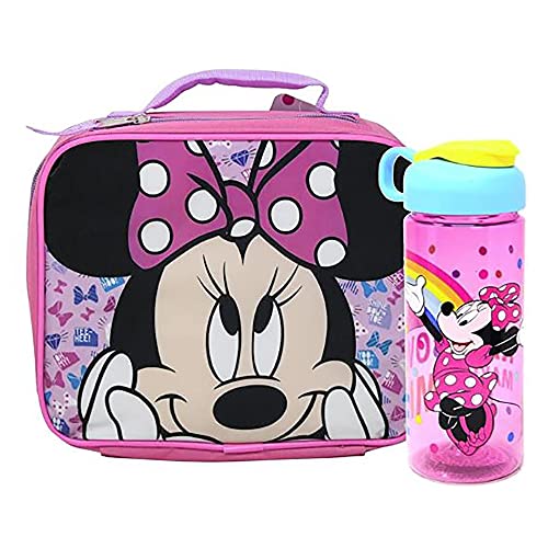 Minnie Mouse Lunch Box and Water Bottle Bundle for Kids