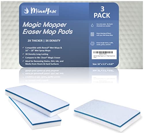 MinnYaso Magic Eraser Mop Pad | 16.5" 3 Pack