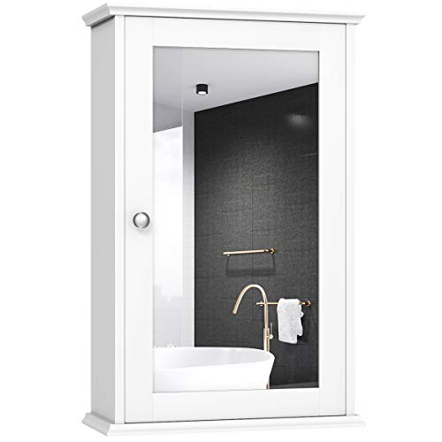 Mirrored Bathroom Cabinet with Single Door