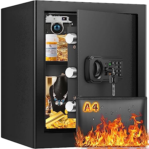 Mitlvge 2.0 Cu ft Home Fireproof Safe with Lock & Alarm
