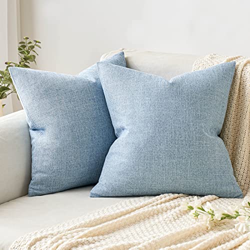 MIULEE Decorative Linen Burlap Pillow Cover