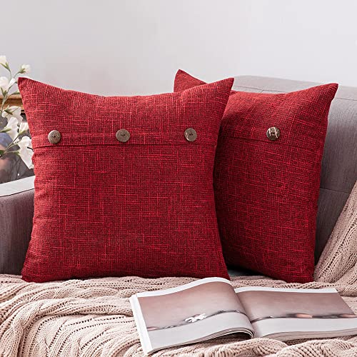 MIULEE Decorative Linen Throw Pillow Covers