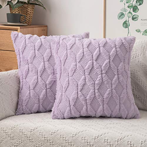 MIULEE Light Purple Throw Pillow Covers
