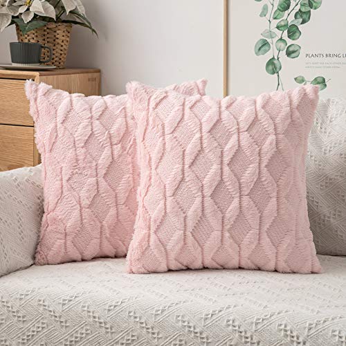 MIULEE Pink Throw Pillow Covers