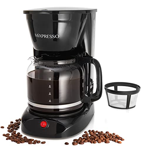 Mixpresso Coffee Maker Single Serve For Ground Coffee & Compatible With K  Cup Pods, With 14oz Travel Mug & Reusable Filter For Home, Office &  Camping