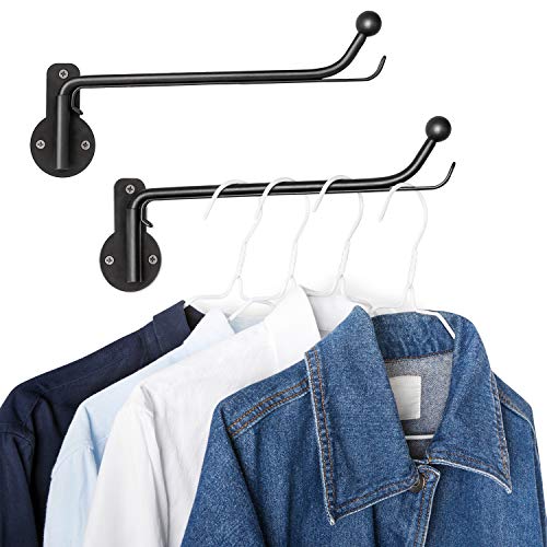 Mkono Wall Mounted Clothes Hanger with Swing Arm Holder Valet Hook