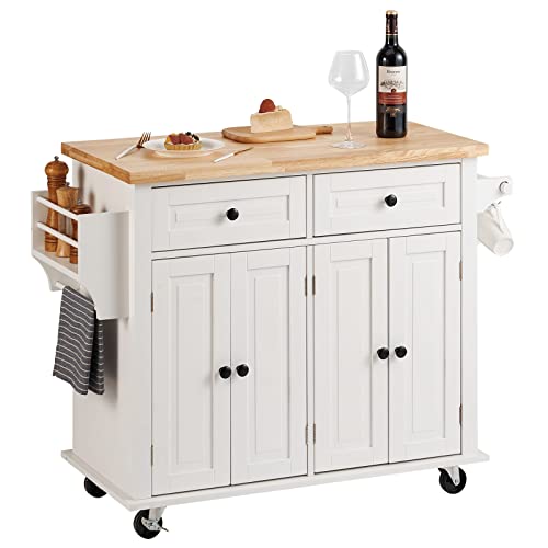 Mobile Carts with Storage Cabinet, Rolling Kitchen Table