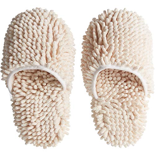 Chenille House Mop Slippers: Non-slip, Absorbent Floor Cleaning Shoes