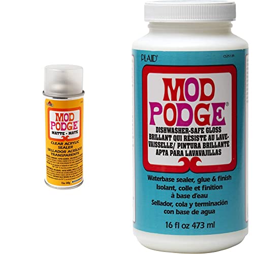 Mod Podge Clear Acrylic Sealer - Matte & Dishwasher Safe, 12 oz