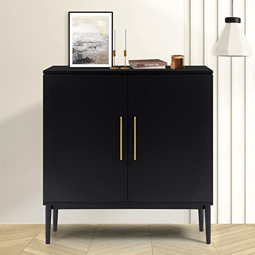 Modern Black Accent Cabinet with Ample Storage Space