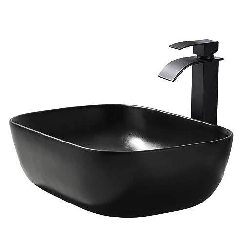 Modern Black Ceramic Vessel Sink