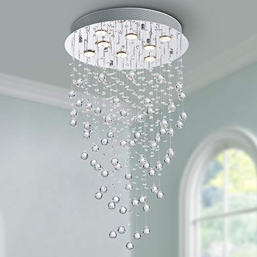 Modern Crystal Round Raindrop Chandelier