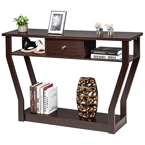 Modern Easy Assembly Entryway Table with Storage - 47 Inch Accent Hall Table