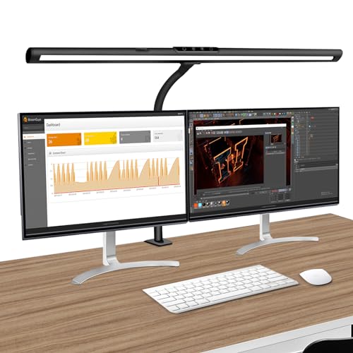 Modern LED Desk Lamp with Clamp, 5 Color Modes and Stepless Dimming