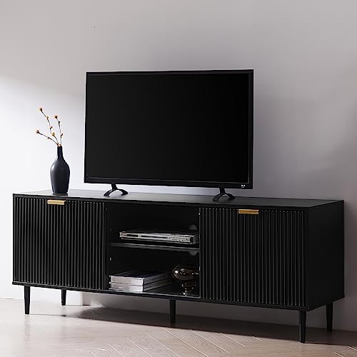 Modern Living Room Entertainment Center with Storage Cabinets
