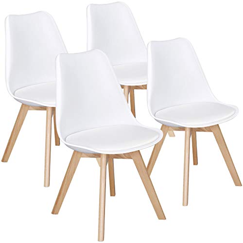 Modern Mid Century Eiffel Inspired Chair Dining Room Chairs Set of 4 Kitchen Chairs White