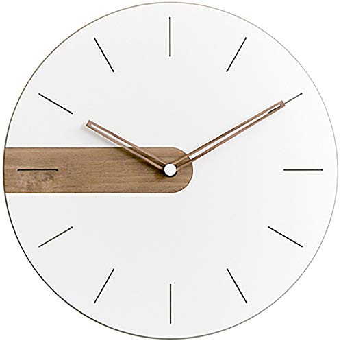 Modern Minimalist Exposed Wood Silent Wall Clock (Numberless)