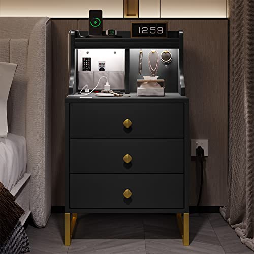 Modern Nightstand with Charging Station