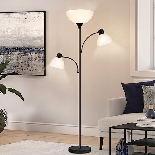 Modern Tall Floor Lamp with Adjustable Reading Lights