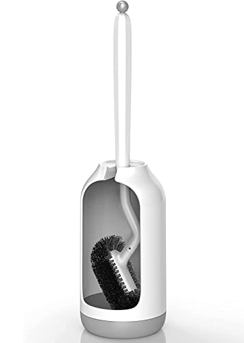 Modern Toilet Bowl Brush Holder Set in White