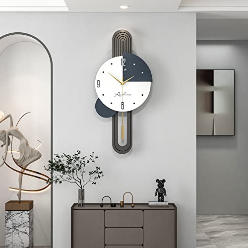 Modern Wooden Wall Clock with Auto Swinging Pendulum